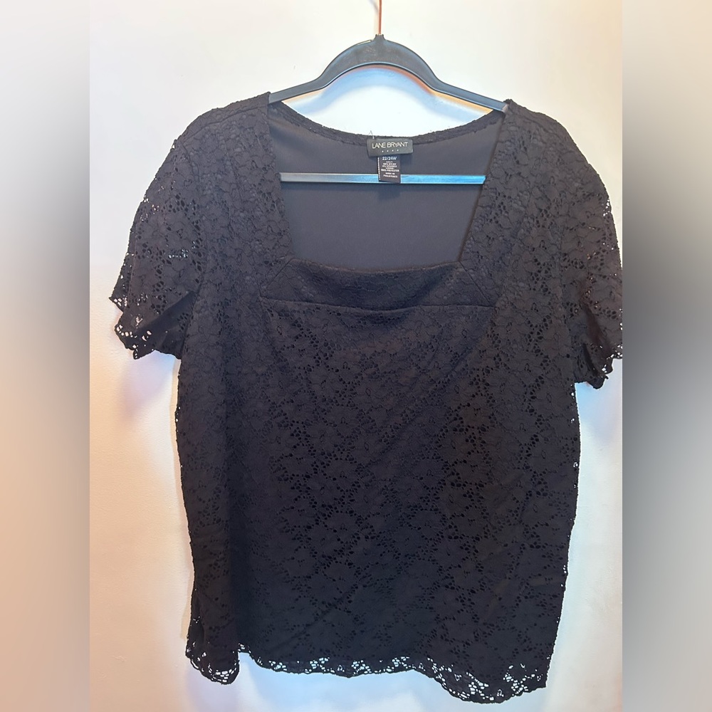 Lane Bryant Black Lace Top Size 22/24W